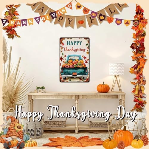 Fall Sign Pumpkin Car Vintage Tin Sign Happy Thanksgiving 8x12Inch - Image 5