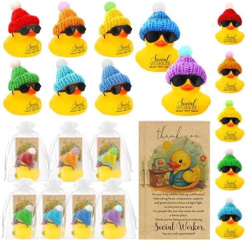 Liliful 24 Sets Adult Social Worker Gifts Rubber Ducks Party Favors by Liliful