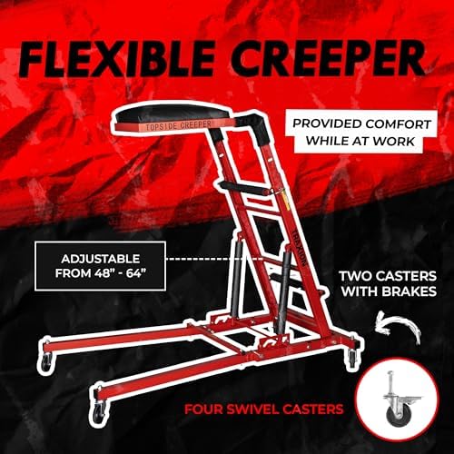 Traxion New Quality Economy Topside Creeper 3-106 with expanded Metal Steps and Velcro Stomach Pads with Tool Loops - Image 5