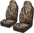 Camouflage Hunting Bear Car Seat Covers Breathable Front Seat Covers Easy Installation Stretch Polyester Fabric Cover Protection Interior Accessories Universal Fit Most Cars SUV