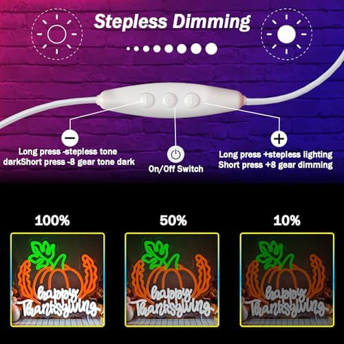 Happy Thanksgiving Neon Sign for Thanksgiving Decoration Pumpkin Neon Sign Happy Thanksgiving Light for Door Wall Art Window Home Party - Image 5