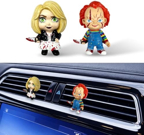 GENANY 3D Resin 2Pcs Spooky Doll Car Air Freshener Vent Clip