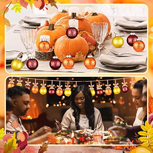 Thinkday 12 Pcs Fall Thanksgiving Ornaments for Tree, Harvest - Image 5