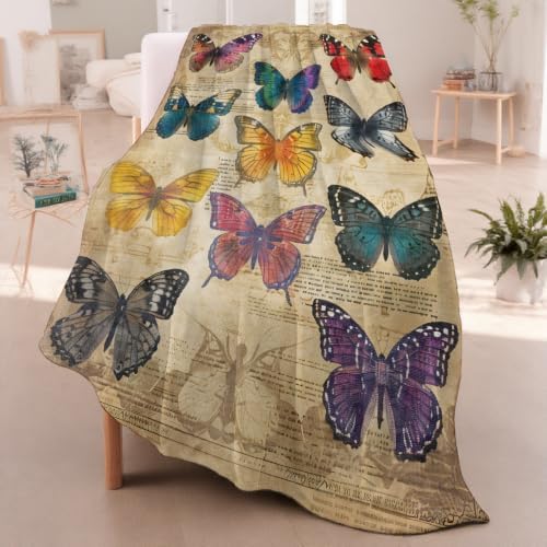 Butterfly Vintage Throw Blanket Gifts for Women Kids, 40x50in - Image 2
