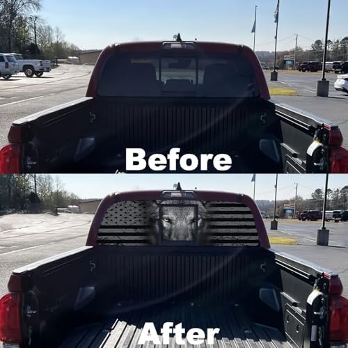 Wolf American Flag Decal for Truck & Car (65x20in)