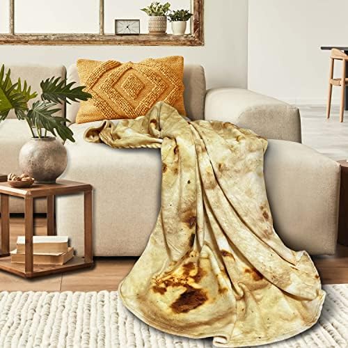 Moonysweet Double Sided Tortilla Blanket for Adults and Kids - Novelty Food Throw, Fuzzy Fleece Flannel, Realistic Design for Teens, Boys and Girls - 60 Inches - Image 4