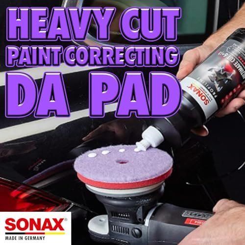 SONAX Hybrid Wool Pad | Heavy Cut Polishing Pad for Dual-Action Machines | Reduces Polishing Time | Removes Deep Scratches & Matting | 85% Wool, 15% Polyester | Low Heat Generation | 494100 | 165mm - Image 3