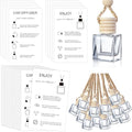 Boao 50Set Hanging Car Freshener Diffuser Bottle,White Card Flat Square