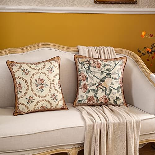 patdrea Designer French Vintage Square Throw Pillow Cover,18"x18" - Image 5