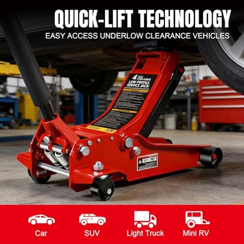 Big RED 4 Ton (8,000 lb) Hydraulic Low Profile Service Floor Jack - Image 6