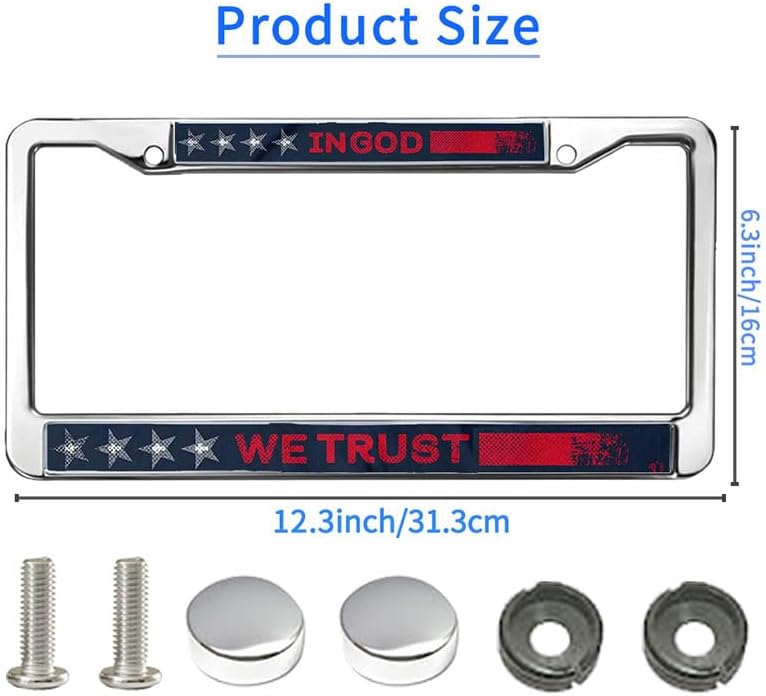 We Trust in God Chrome License Plate Frame Cross and Love License Plate Frame Christ Follower License Plate Frame for Car Lovers