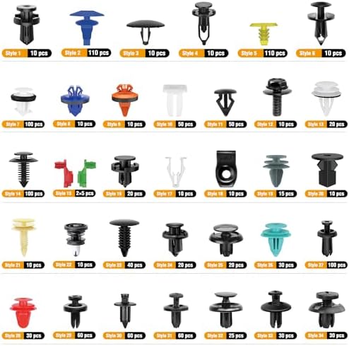 GOOACC 1125Pcs Bumper Clips Car Retainer Clips - 26 Most Popular Sizes Plastic Push Rivets Fender Clips Door Trim Panel Clip Set for Toyota GM Ford Honda Chevy - Image 3