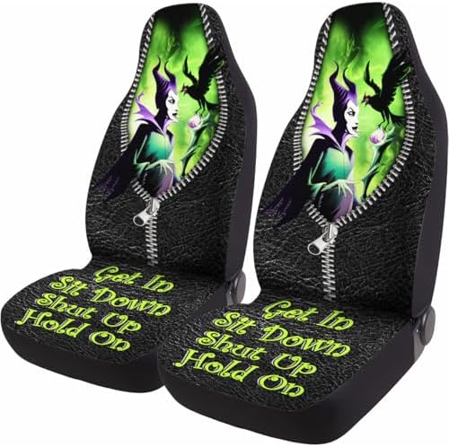 GENANY Dark Fantasy Queen Car Seat Covers, 2-Piece Front Seat Set