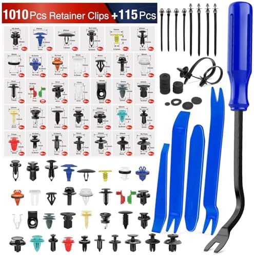 Nilight 1125Pcs Car Push Retainer Clips Auto Fasteners Kit Included 34 Most Popular Sizes Nylon Bumper Fender Rivets with 5 Fasteners Remover 10 Cable Ties for Toyota GM Ford Honda Chevy
