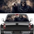 Smiling Skeleton Pickup Truck Decals Rear Window, Vintage Reaper Gothic Automotive Decals and Graphics Rear Window Decals for Trucks, Car Window Decal Sticker 66 x 22 inch