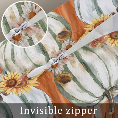 Pillow Covers 20x26 Inch - Standard Fall Thanksgiving Pumpkin Rustic Sunflower Botanical Leaves Soft Brushed Microfiber Pillowcases with Hidden Zipper Closure Bed Pillow Shams for Bedroom Sofa Car - Image 6
