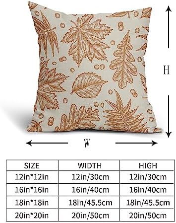 Fall Pillow Covers 20x20 Set of 2 Burnt Orange Maple Leaf Thanksgiving Decorative Pillowcases Outdoor Throw Cushion Case Sofa Couch Bed Decor - Image 5