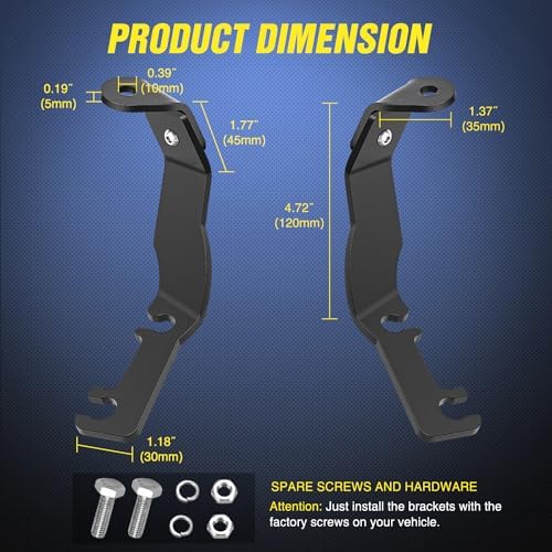 Nilight Ditch Light Brackets for Hood LED Pods on Toyota Tacoma 1995-2004