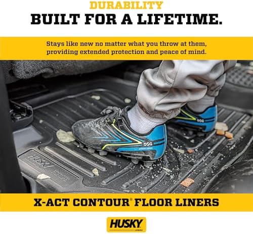 Husky Liners X-act Contour Floor Mats | Fits 2021-2025 Jeep Grand Cherokee L w/2nd Row Bench Seat | 3rd Row, 1-pc Black - 50641