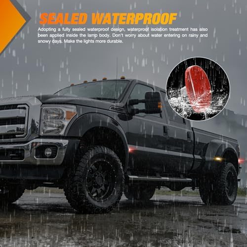 Nilight Wheel Fender Side Marker Lights For 2011-2022 Ford F250 F350 F450