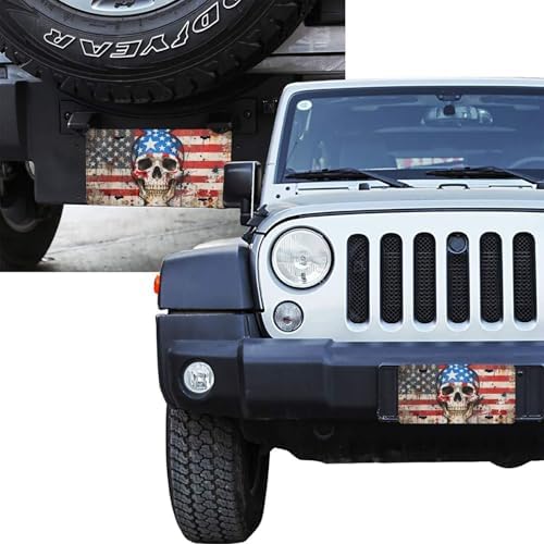 Skull Vintage American Flag Front License Plate 6" * 12" for Women