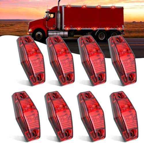 Nilight 2.5" Red Oval Side Marker Light, 2 LED Waterproof