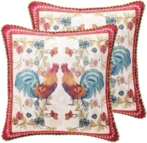 patdrea Designer French Vintage Pillow Cover,18"x18",Set of 2 by patdrea
