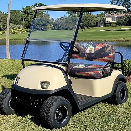 Yewatlles Bright Fly Eagle Golf Cart Front Seat Covers Fit for Club Car Seat Cushion Waterproof Breathable Comfortable Replacement Seat Cover Anti-Scratch Golf Installation