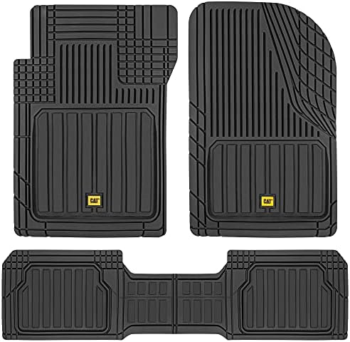 CAT® ToughLiner™ Black Car Floor Mat– Heavy-Duty Trim to Fit for Trucks, & SUVs – All-Weather Odorless Rubber Automotive Mat & SUV Floor Liners for Maximum Protection