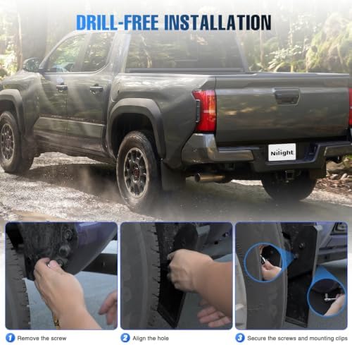 Nilight Mud Flaps Splash Guards for Toyota Tacoma 2024-2026