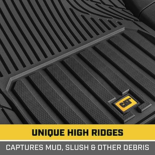 CAT® ToughLiner™ Black Car Floor Mat– Heavy-Duty Trim to Fit for Trucks, & SUVs – All-Weather Odorless Rubber Automotive Mat & SUV Floor Liners for Maximum Protection