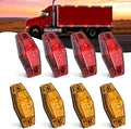Nilight 2.5" Oval Side Marker Light,4 Amber & 4 Red, 2LED Waterproof