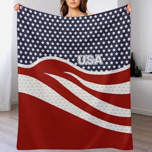 Socira American USA Flag Blanket Throw Blanket American USA Flag Gifts for Women Men Soft Sofa Throws for Travel Camping Bed Home Decor Car Birthday Gift 50"*60"（130 * 150cm） - Image 2