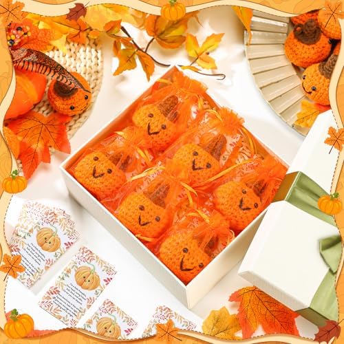 Shappy 50 Sets Thanksgiving Gifts Bulk Small Fall Pumpkins Crochet Gifts - Image 5
