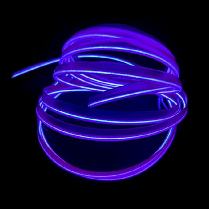 El Wire Purple Interior Car LED Strip Lights, 3M Neon Wire USB 5V - Image 3