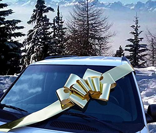 Big Metallic Gold Car Bow - 25" Wide, Large Gift Decoration, Fall by GiftWrapEtc