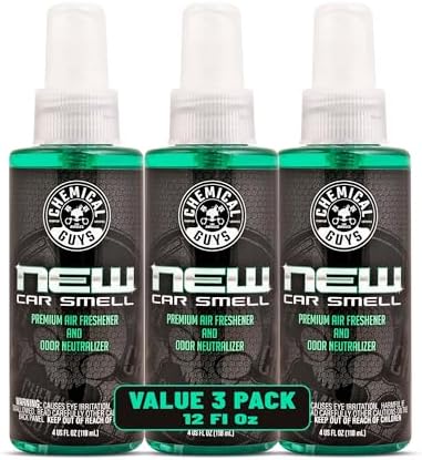 Chemical Guys, New Car Smell Air Freshener & Odor Neutralizer, 4 oz, 3 Pk