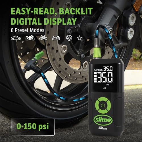 Slime 40089 Cordless 3-in-1 Tire Inflator w/Power Bank & LED Light, Auto Shut-Off, Digital Display & 6 Presets, Flat to Full in 8 Mins, Car, Bike, Motorcycle & More - Image 5