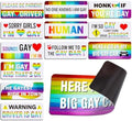 12 Pcs Funny Gay Car Magnets Bumper Prank Rainbow, Minimalist