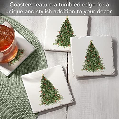 Thirstystone O' Christmas Tree 4 Pack Tumbled Tile Stone Coasters - Image 2