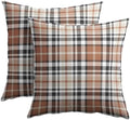 Christmas Plaid Pillow Covers 22x22 Set of 2 Brown Highly Absorbent by Unknown