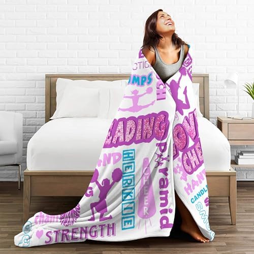 Cheer blankets for Girls Cheerleader Gifts Blanket for Cheer Coach Gifts Cheerleading Gifts Teens Girls Cheer Decor Soft Cozy Warm Blanket for Sofa Couch Bed Christmas Birthday Gifts 40"X 30" - Image 6