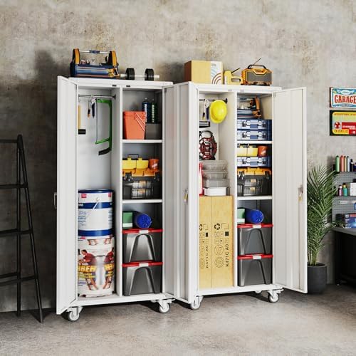 DUMOS 72 Inch Metal Garage Storage Cabinet, Rolling Tool Cabinet - Image 2