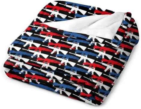 Socira American Flag Guns Blanket Throw Blanket American Flag Guns Gifts for Women Men Soft Sofa Throws for Travel Camping Bed Home Decor Car Birthday Gift 50"*60"（130 * 150cm） - Image 3