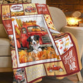 Autumn Harvest Blanket PumpkinsThrow Blanket Red Truck Puppy Bedding Fall Gifts Cozy Fleece Flannel Lightweight Stuff Plush for Men Women Boys Adults for Couch Sofa Bed Home Decor 50"X60" by Unknown