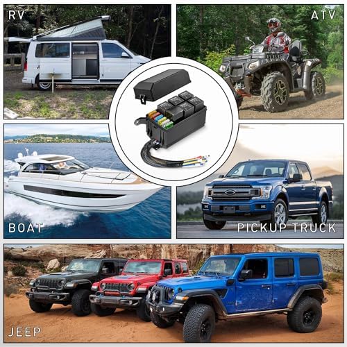 Nilight 12V Fuse Relay Box 6 Relays 6 Slots ATC/ATO Blade Fuse Holder 4Pin 5Pin Terminal 40A Relay Pre-Wired Waterproof Block Kit Universal for Automotive Car Truck Camper Boat