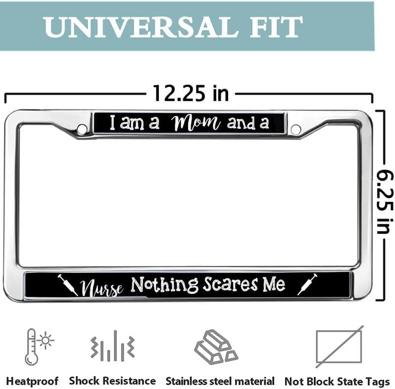 I'm a Mum and A Nurse License Plate Metal Frame Love Mom Nurse License Plate Frame for Mom Nurse