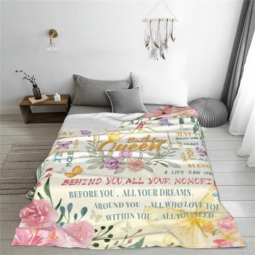 Birthday Gifts for Women, Womens Birthday Gifts Ideas Birthday Decorations Blanket Birthday Gifts for Mom/Her/Girl/Sister/Wife Happy Birthday Gift for Women Unique Throw Blanket 30"*40" - Image 4