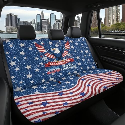 250th Anniversary American Flag Seat Covers Set Universal Car Seat Cover,Vehicle Backseat Protector Cushion Covers Fit SUV Truck Van Dog Back Seats Protection Dust-Proof