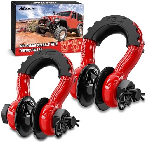 Nilight 3/4" D-Ring Shackle with Snatch Block, Heavy Duty Recovery Set